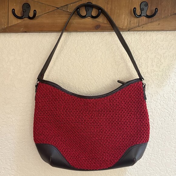 The Sak Red and Brown Crochet Shoulder Bag - Picture 1 of 15